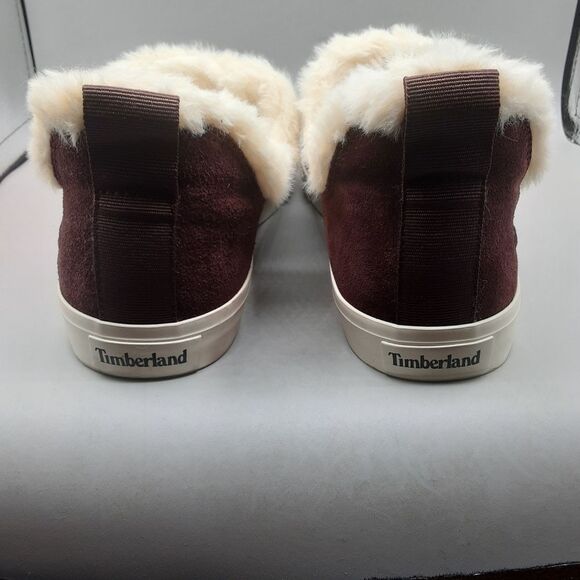 Timberland Skyla Bay Slip-on Women's 10M Red Burgundy Suede Faux Fur - Picture 5 of 14